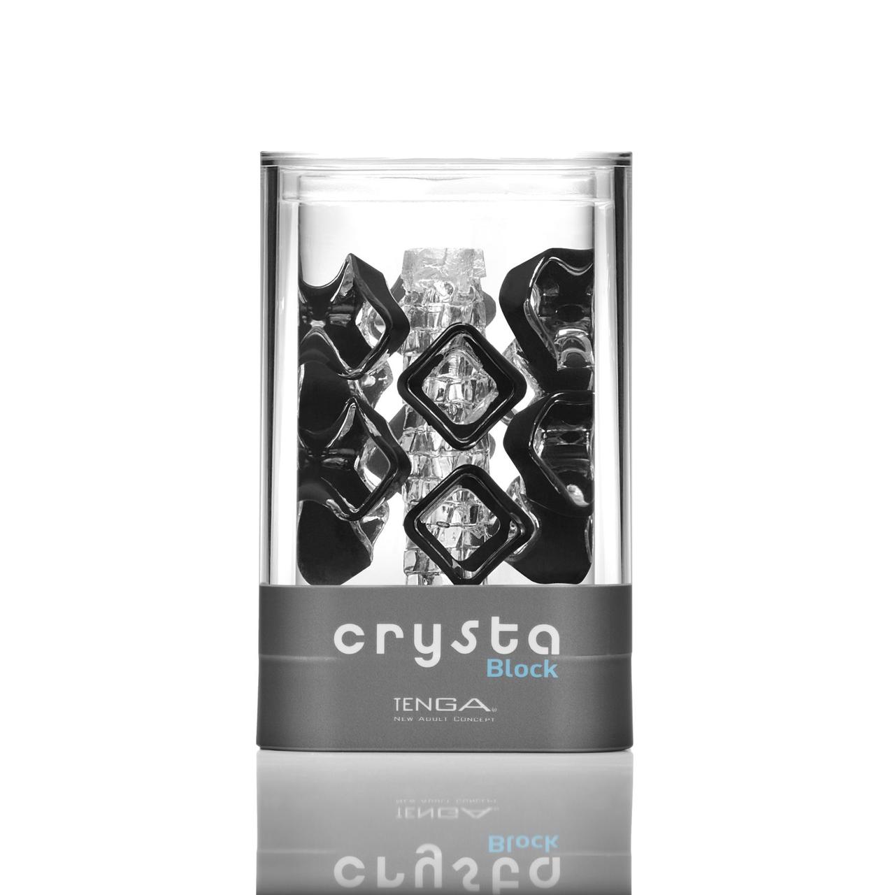 Мастурбатор TENGA Crysta Block, унікальний рельєф, що стимулюють щільні блоки, прозорий матеріал