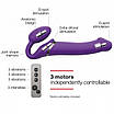 Безремневой страпон з вібрацією Strap-On-Me Vibrating Violet XL, діаметр 4,5 см, пульт ДУ, регулюємо, фото 3