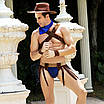 Чоловічий еротичний костюм ковбоя "Меткий Вебстер" S/M: хустка, портупея, труси, манжети, капелюх, фото 4