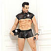 Чоловічий еротичний костюм поліцейського "Строгий Альфред" S/M: топ, боксери, фуражка, наручники, фото 2