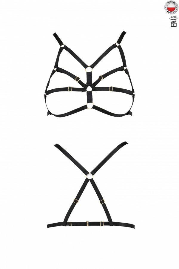 Бюстгальтер-стрепи ARMANDA BRA black L/XL - Passion Exclusive