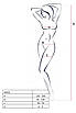 Бодистокінг Passion BS036 white, комбінезон, лямочка через одне плече, фото 2