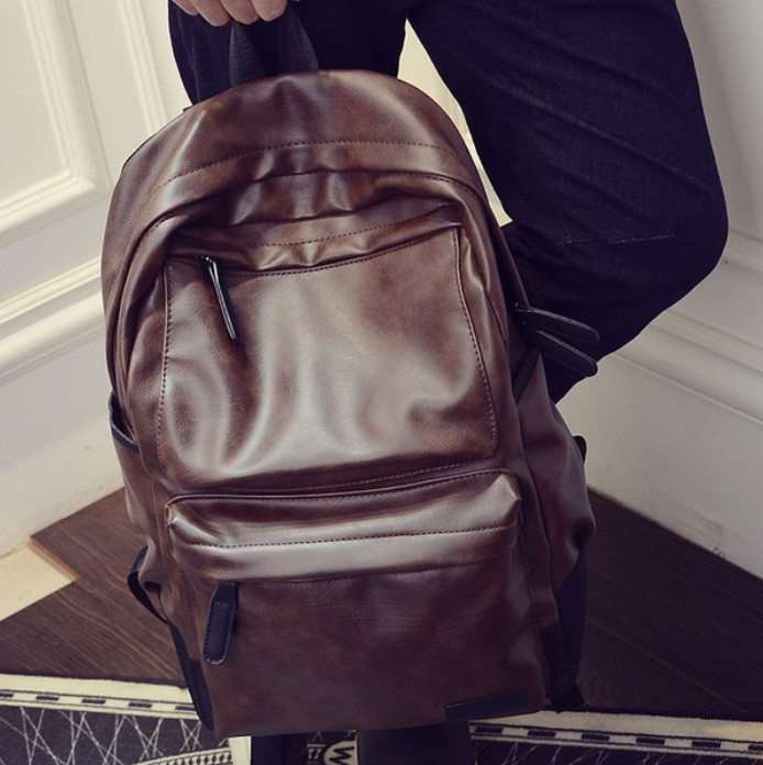 Чоловічий великий рюкзак із якісної ПУ шкіри, фото 1