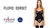 Корсет з пажами FLORIS CORSET black L/XL - Passion Exclusive, трусики, фото 4