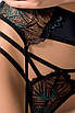 Комплект білизни FLORIS SET black S/M — Passion Exclusive: ліф, трусики, пояс для панчіх, фото 3