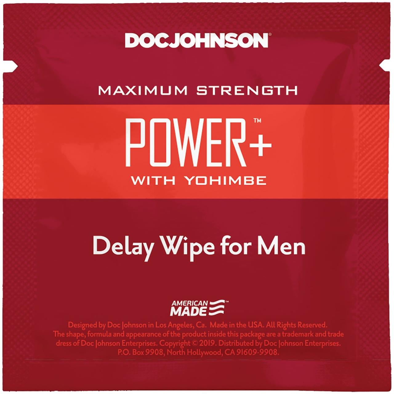 Пролонгувальна серветка Doc Johnson Power+ Delay Wipe For Men з екстрактом йохімбе