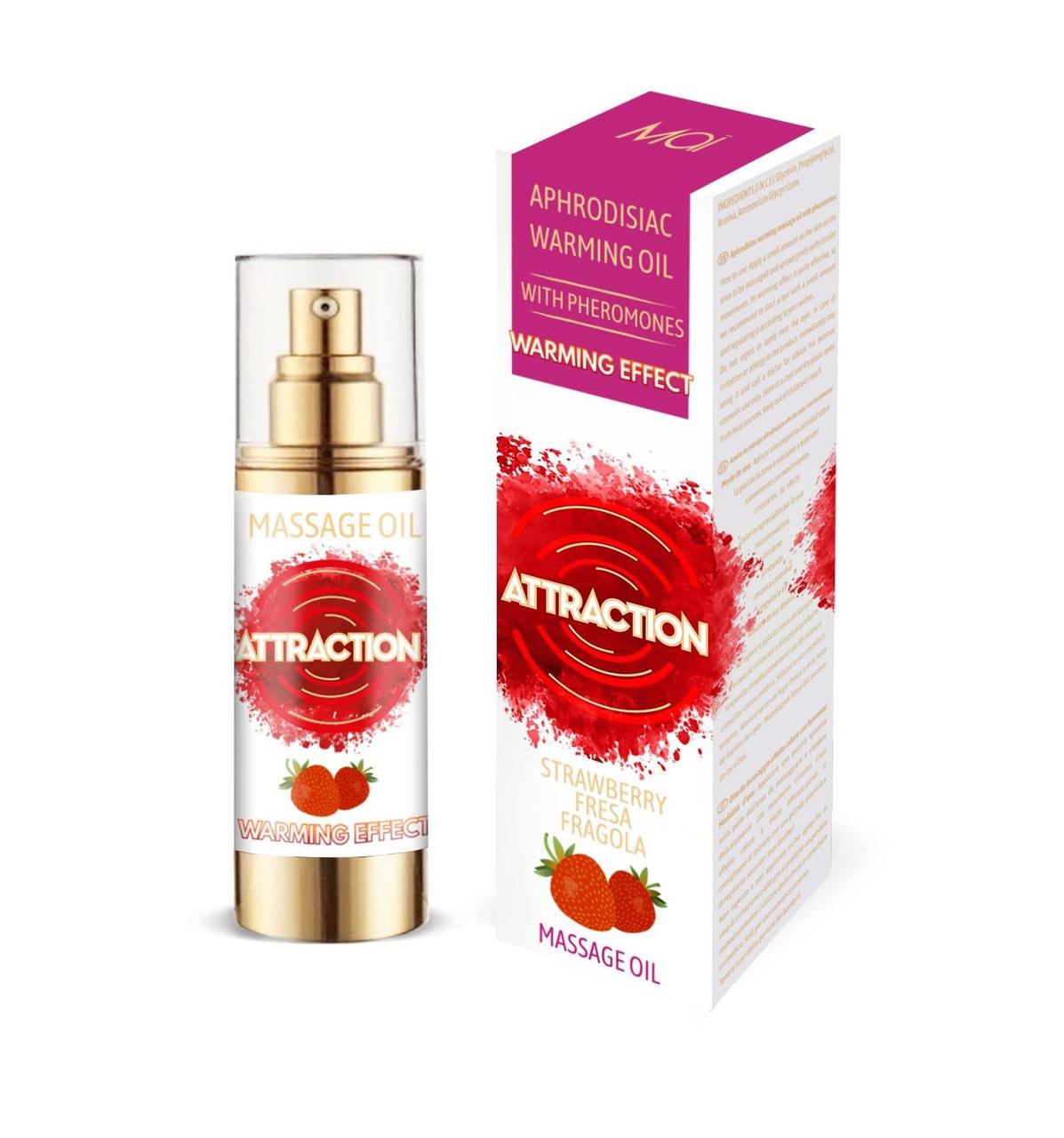 Розігріваючу масажне масло з феромонами MAI MASSAGE OIL - STRAWBERRY (30 мл) (без упаковки)