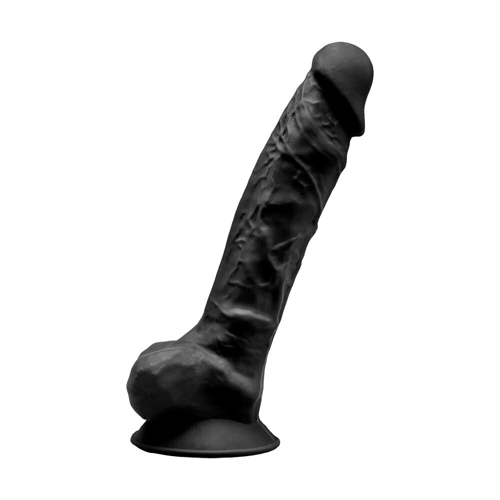 Фалоімітатор SilexD Tomas Black (MODEL 1 size 9in), двошаровий, силікон+Silexpan, діаметр 4,9 см
