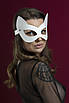 Маска кішечки Feral Feelings - Kitten Mask, натуральна шкіра, біла, фото 4