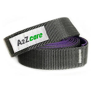 Ремінь для йоги і розтяжки A2ZCARE Yoga Strap Purple/Gray (10 петель)