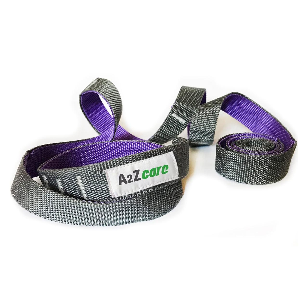 Ремінь для йоги і розтяжки A2ZCARE Yoga Strap Purple/Gray (10 петель) - фото 2 - id-p1581418028