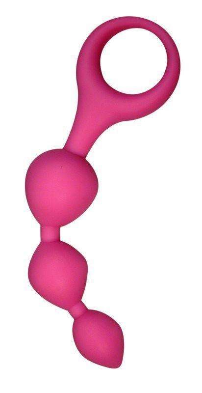 Анальні кульки Alive Triball Рожевий, силікон, макс. діаметр 2см
