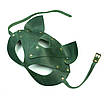 Преміум маска кішечки LOVECRAFT, натуральна шкіра, зелена, подарункова упаковка, фото 2