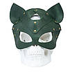 Преміум маска кішечки LOVECRAFT, натуральна шкіра, зелена, подарункова упаковка, фото 4