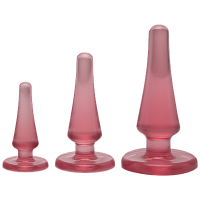 Набір анальних пробок Doc Johnson Crystal Jellies - Pink, макс. діаметр 2см - 3см - 4см