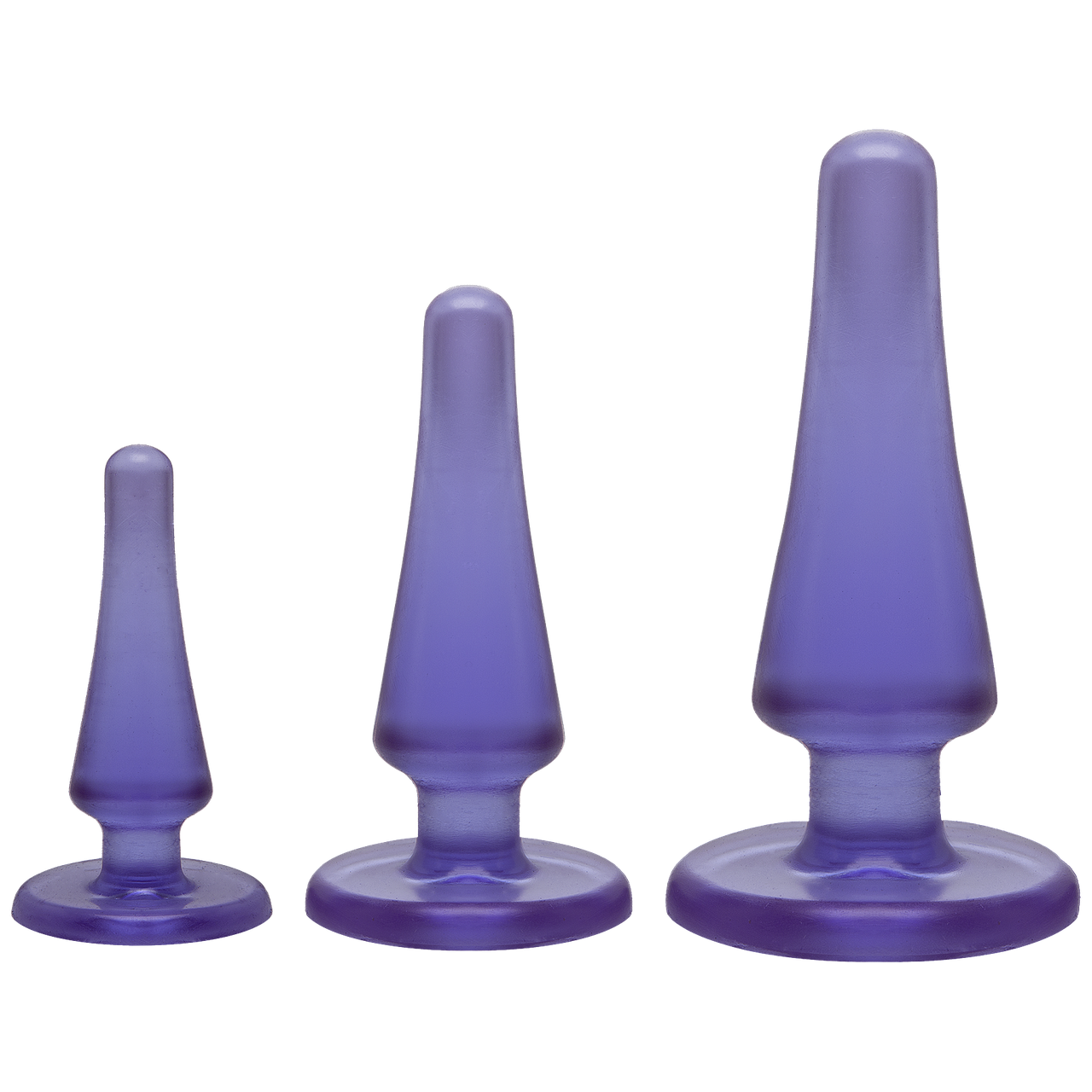 Набір анальних корків Doc Johnson Crystal Jellies Anal — Purple, макс. діаметр 2 см — 3 см — 4 см, фото 1