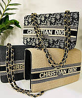 Модная женская текстильная сумка Christian Dior Кристиан Диор