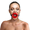 Кляп-розширювач у формі губ на ремінці, натуральна шкіра Gag Lips, фото 2