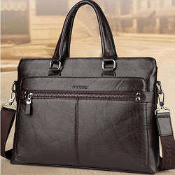 Чоловіча ділова сумка для документів офісна діловий портфель формат А4 чорний