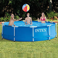 Круглый семейный каркасный бассейн Intex 28200NP (305 х 76 см) Metal Frame Pool + подарок