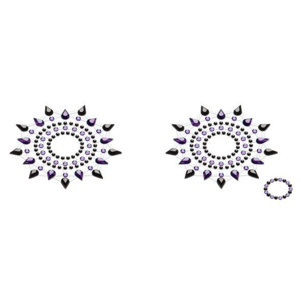 Пэстис з кристалів Petits Joujoux Gloria set of 2 - Black/Purple, прикраса на груди