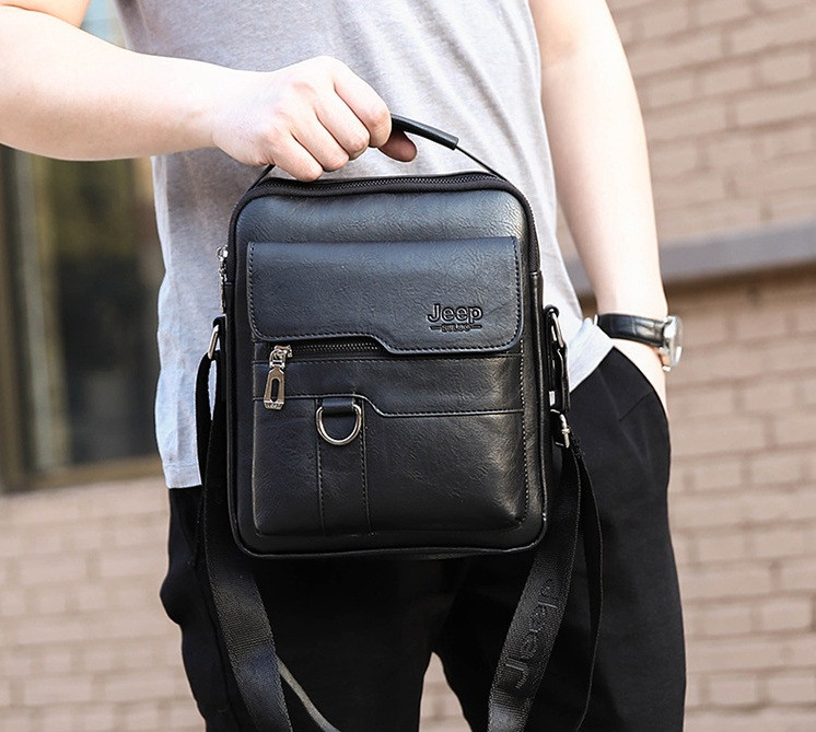Невелика чоловіча сумка планшетка Jeep польова — міська сумка для документів, барсетка через плече, фото 1