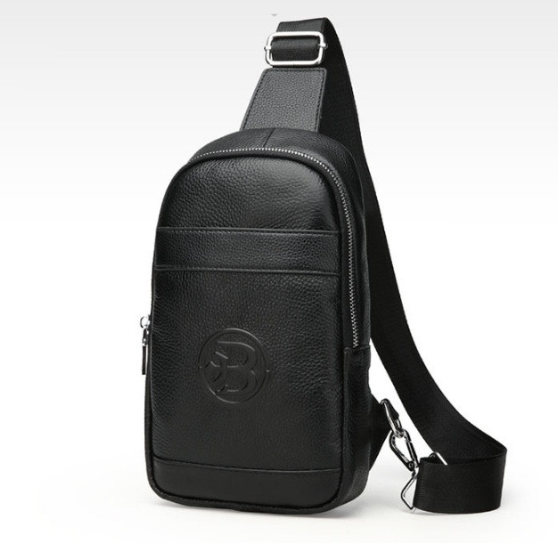 Чоловіча сумка-барсетка на груди Feidikabolo — стильна шкіряна бананка, слінг-кросбоді на плече, фото 1