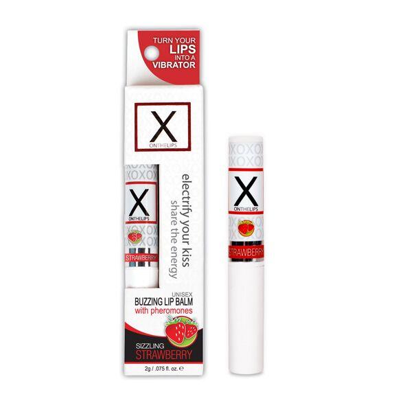 Стимулювальний бальзам для губ унісекс Sensuva — X on the Lips Strawberry з феромонами, полуниця
