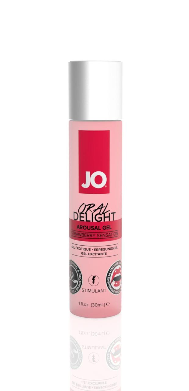 Гель для оральних пестощ System JO Oral Delight — Strawberry Sensation (30 мл), ефект холод-теплу