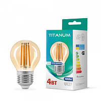 LED лампа TITANUM Filament G45 4W E27 2200K бронза