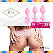 Набір силіконових анальних пробок FeelzToys - Bibi Butt Plug Set 3 pcs Pink, фото 5