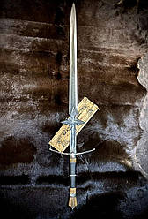 Дворучний меч + піхви - ручна робота Майстрів - кований двуручник