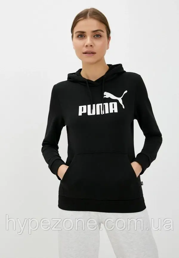 Худі чорна жіноча з принтом Puma Толстовка Кофта