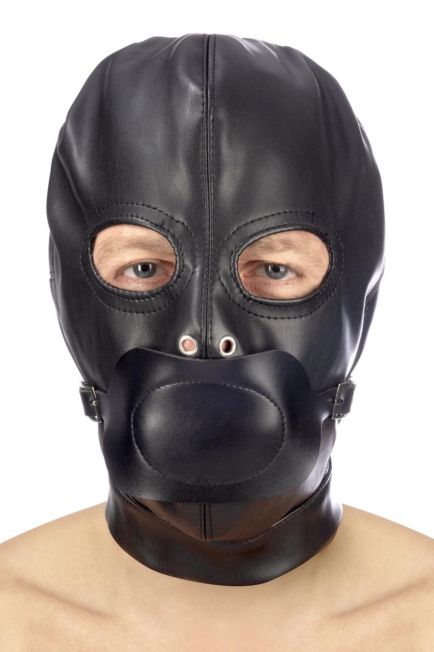 Капюшон з кляпом для БДСМ Fetish Tentation BDSM in hood leatherette with removable gag