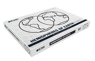 Панно інтер'єрне дерев'яне на стіну HEMISPHERES OF EARTH 110x68x0,7см. 91ел. Півкулі Землі