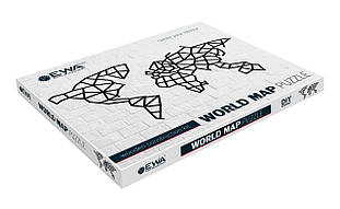 Панно інтер'єрне дерев'яне на стіну WORLD MAP 116x56,7x0,7см. 324ел. Карта світу