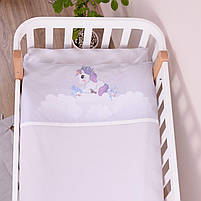 Постільна білизна в ліжечко Baby Veres Unicorn love 3 одиниці, фото 6