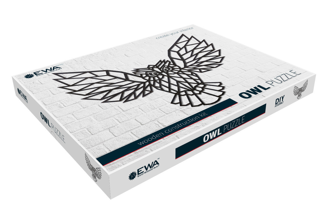 Панно інтер'єрне дерев'яне на стіну OWL 81,4x62,4x0,7см. 372ел. Сова