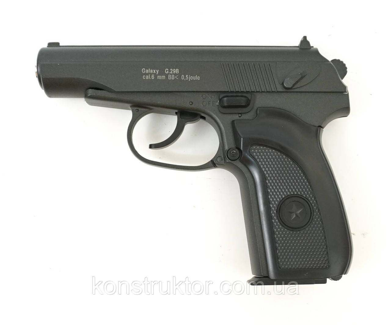 Страйкбольный пістолет Макарова ПМ Galaxy G29 метал+Чорний пластик