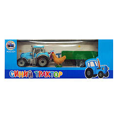 Детская игрушка "Синий трактор" Bambi EN1001-1  (С прицепом без бортов), Time Toys