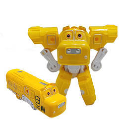 Дитячий трансформер Bambi 2189 робот-поїзд (Синій) Жовтий, Для дівчаток