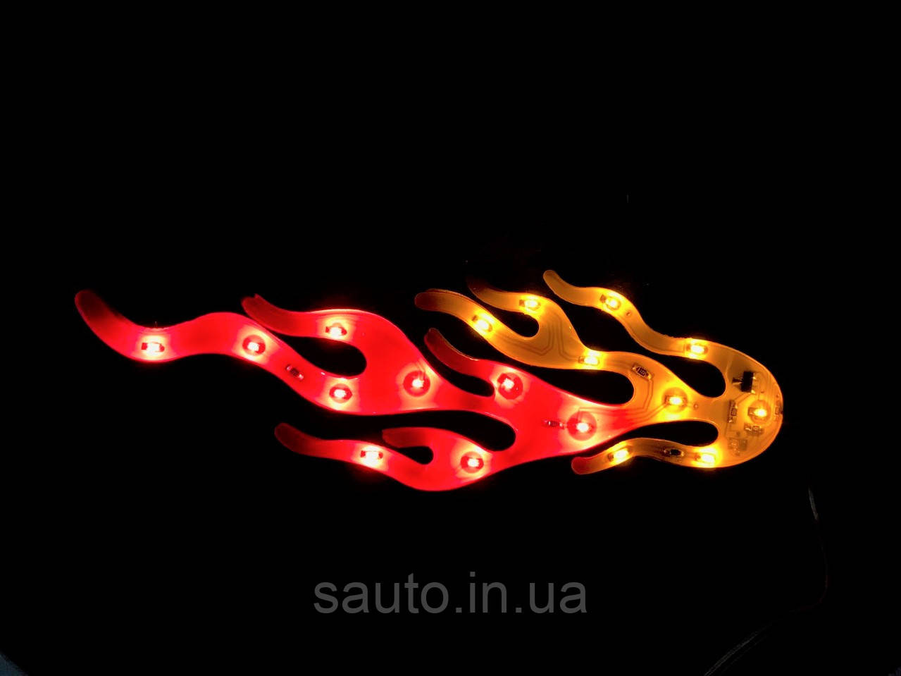 12 вольт. Вогонь. Світна наклейка на скло, на кузов, салон