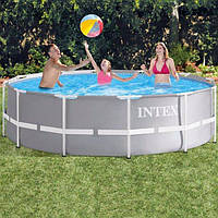 Круглый семейный каркасный бассейн Intex 26716 (366 х 99 см) Prism Frame Pool (фильтр-насос,лестница)