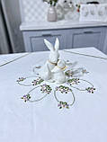 Великодня вишита скатертина 85x85 см. Limaso льон, фото 4