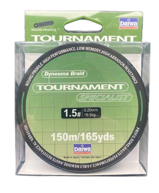 Шнур рыболовный Daiwa Tournament Specialist Green x4 150m  #0.1  3.1kg 0.06