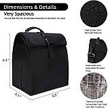 Чоловічий ланч беж термосумка з довгою ручкою Roll Top чорний 8 л (LB-52341), фото 2