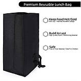 Чоловічий ланч беж термосумка з довгою ручкою Roll Top чорний 8 л (LB-52341), фото 3