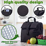 Чоловічий ланч беж термосумка з довгою ручкою Roll Top чорний 8 л (LB-52341), фото 6