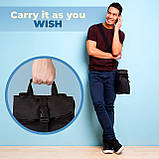 Чоловічий ланч беж термосумка з довгою ручкою Roll Top чорний 8 л (LB-52341), фото 7