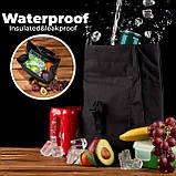 Чоловічий ланч беж термосумка з довгою ручкою Roll Top чорний 8 л (LB-52341), фото 8